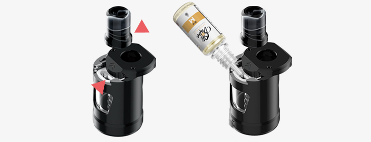 Image présentant le remplissage du clearomiseur Zlide D24 de chez Innokin