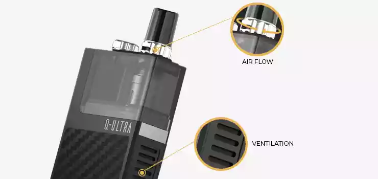 Détail de l’air FLow et de la ventillation du Q-Ultra Lostvape
