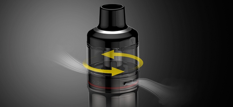 Visuel présentant l’Air Flow de la e-cigarette GTX GO 80 de chez Vaporesso