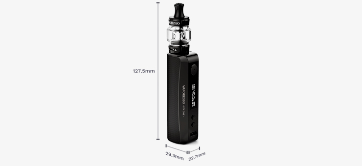 Les dimensions du Kit GTX One de chez Vaporesso