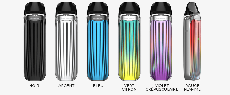 Présentation de la gamme des couleurs du Kit Luxe QS de Vaporesso