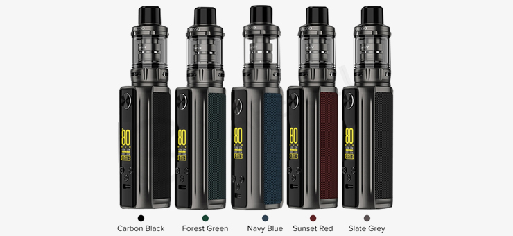 Vue des couleurs proposées de la e-cigarette Target 80 de Vaporesso