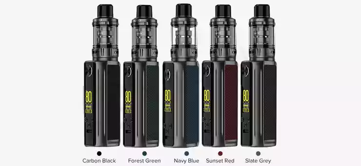 Vue des couleurs proposées de la e-cigarette Target 80 de Vaporesso