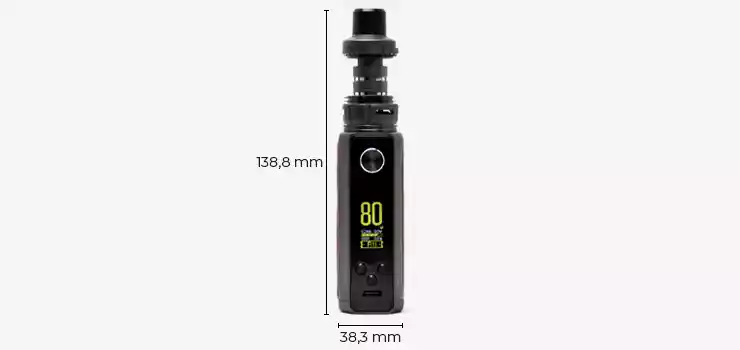 Dimensions de la e-cigarette Target 80 de Vaporesso