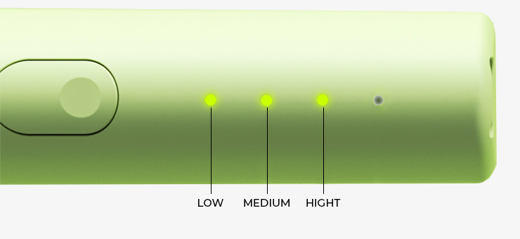 Illustration des niveaux de puissance du pod Avocado Baby de chez Vaptio
