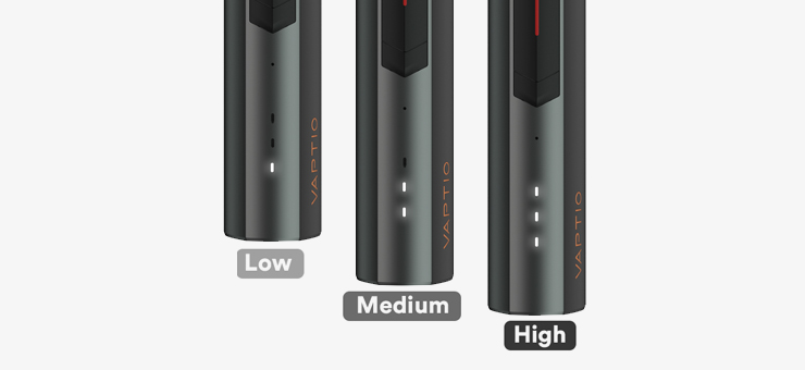 Vue des 3 niveaux de puissance sur la Cosmo 2 de chez Vaptio