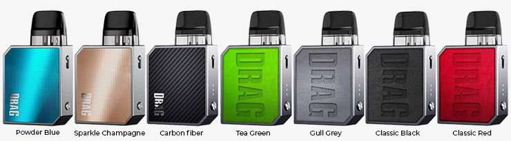 Image présentant les différentes couleurs du Drag Nano 2 de chez Voopoo
