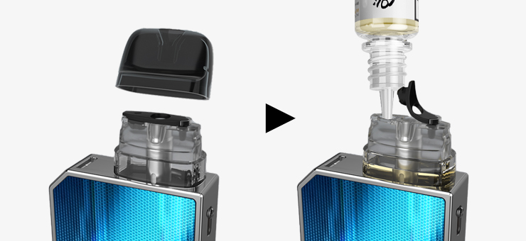 Illustration de la technique de remplissage du pod Drag Nano 2 de chez Voopoo