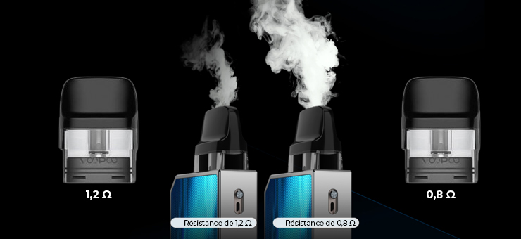 Comparaison des 2 pods équipés de 2 résistance différentes pour le Drag Nano 2