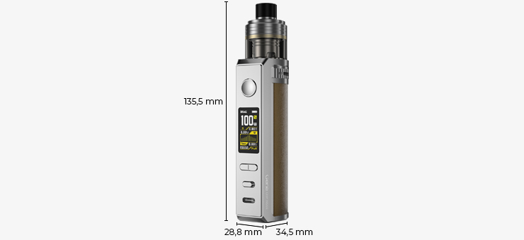 Visuel montrant les dimensions du Drag X Pro de chez Voopoo