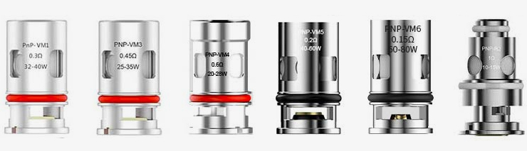 Visuel montrant la gamme de résistances de la Cigarette électronique Drag X