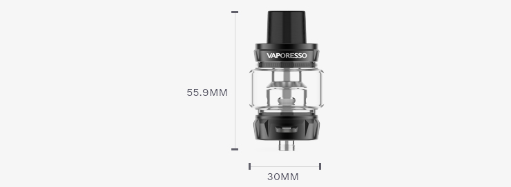 Image montrant les dimensions du clearomiseur SKRR-S