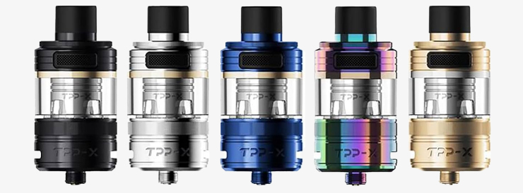 Présentation de la gamme de couleurs du clearomiseur Pod Tank TPP X de Voopoo