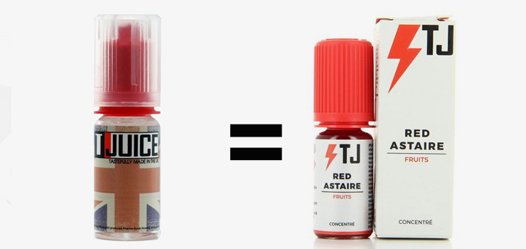 Visuel présentant les 2 packaging des arômes Tjuice