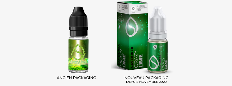 Visuel montrant l’ancien et le nouveau packaging des fioles Savouréa CRAZY