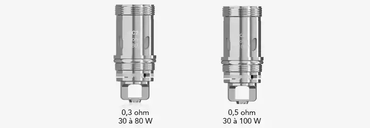 Image présentant les différents modèles de résistances Eleaf EC 2