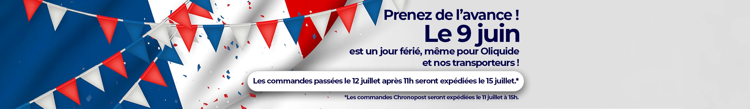 Bannière jour férié 14 juillet