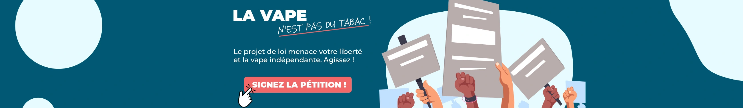 bannière pétition la vape n
