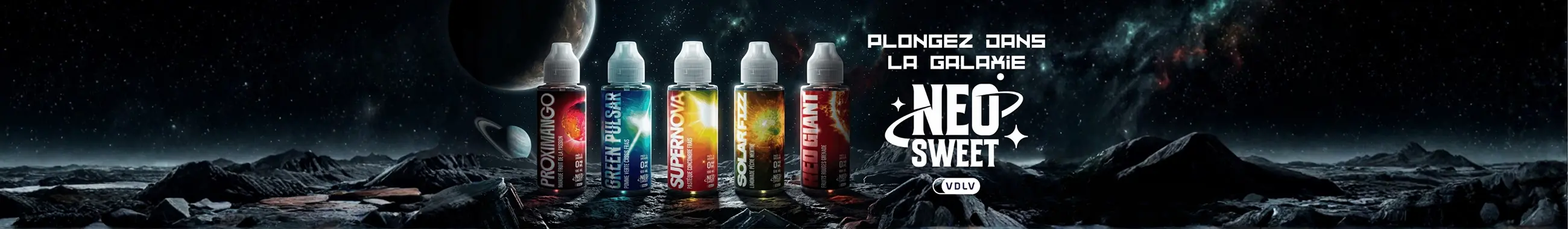 Collection de e-liquides Neosweet de chez VDLV