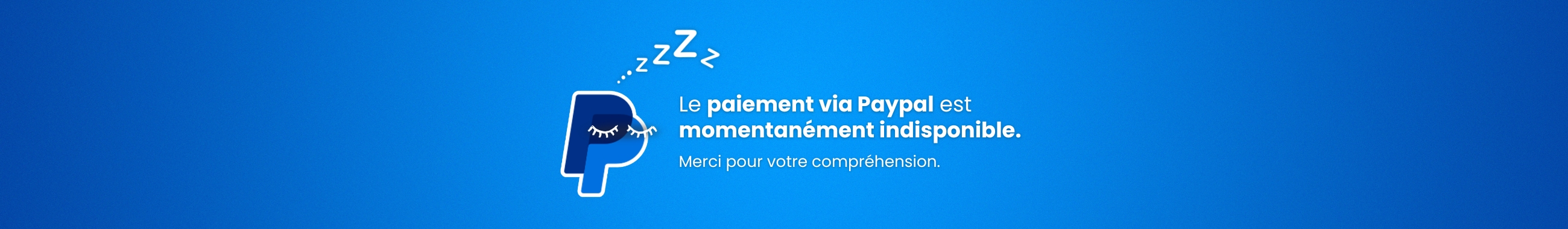 Paiement Paypal Indisponible