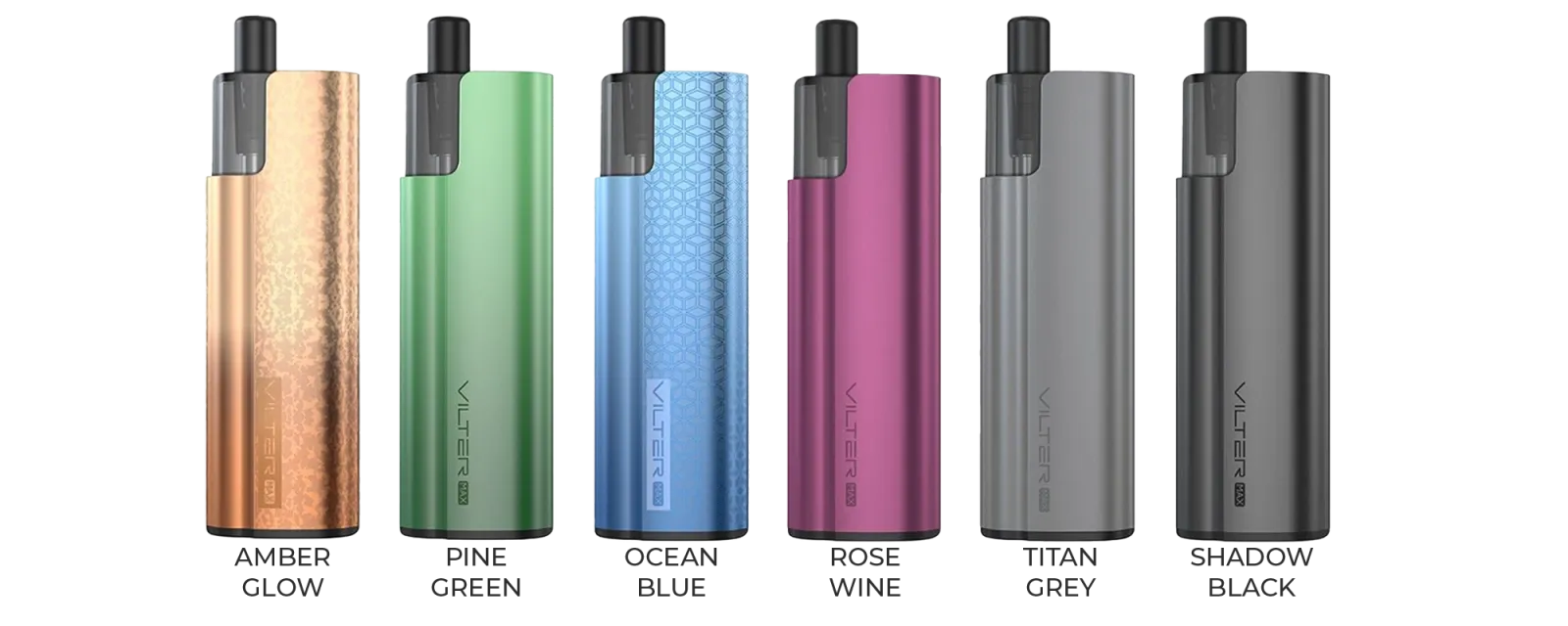 6 coloris du Pod Vilter Max Aspire