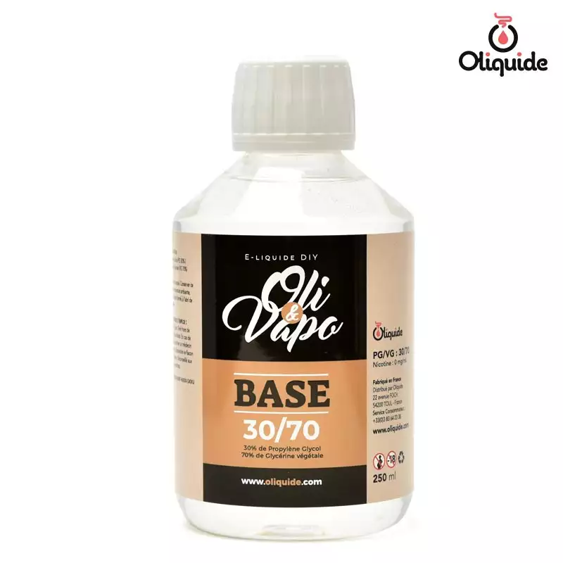 Expérimentez le Base 30/70 - Oli & Vapo de Oliquide et enregistrez les résultats