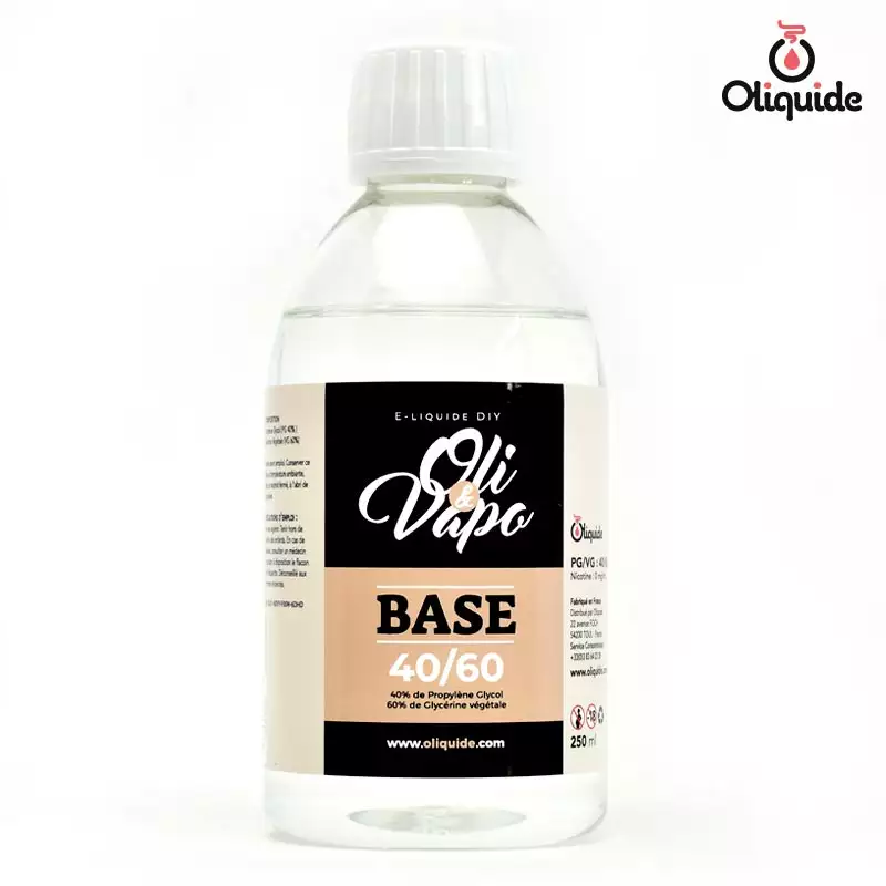 Explorez les fonctionnalités avancées du Base 40/60 - Oli & Vapo de Oliquide