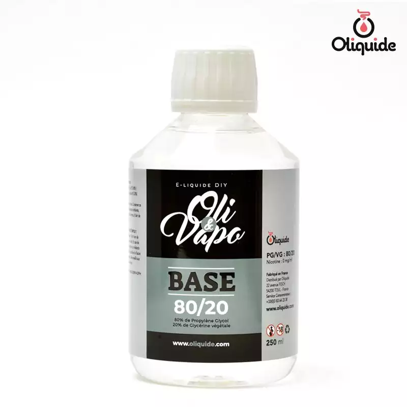 Explorez les fonctionnalités du Base 80/20 - Oli & Vapo de Oliquide en le testant