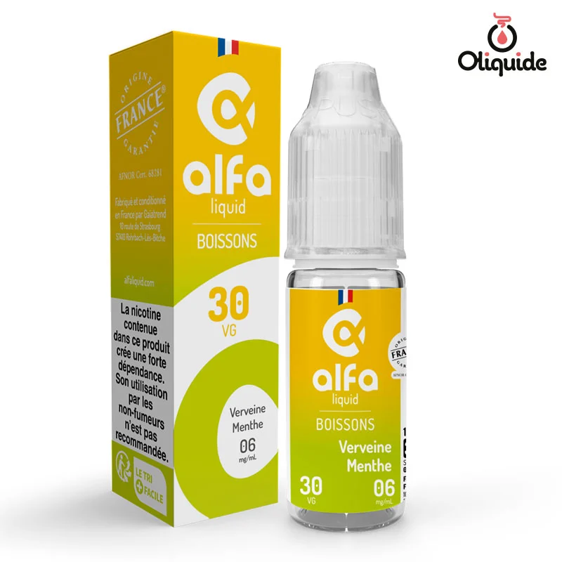 Soyez actif et testez le Verveine Menthe de Alfaliquid
