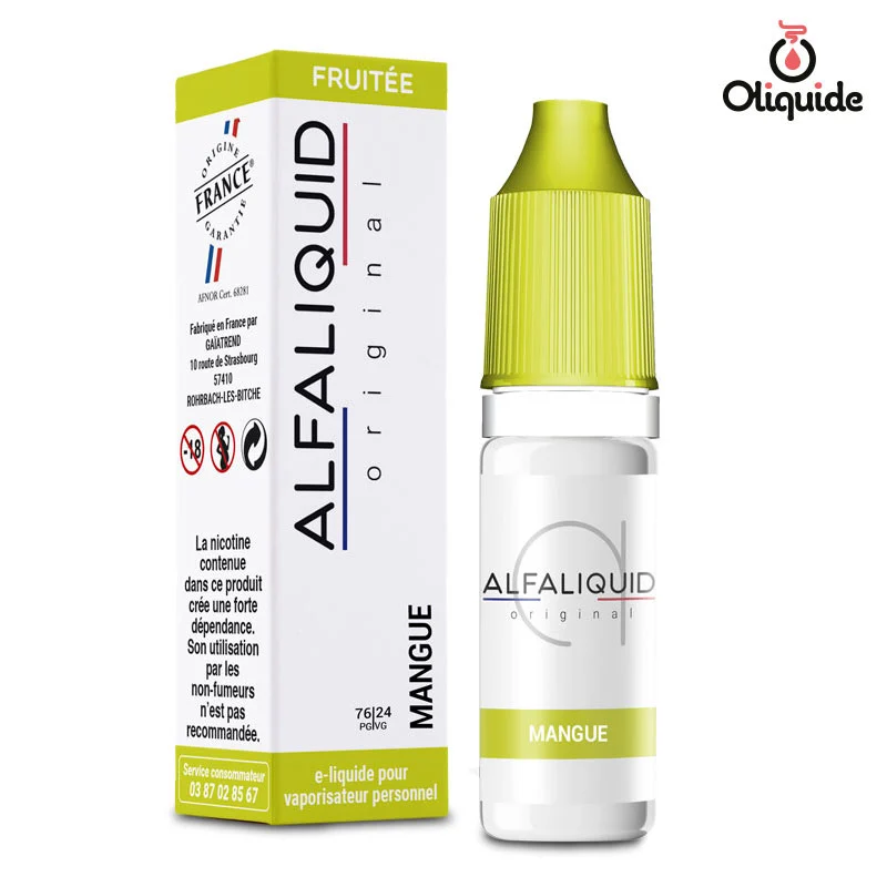 Testez le Mangue de Alfaliquid et enregistrez vos impressions