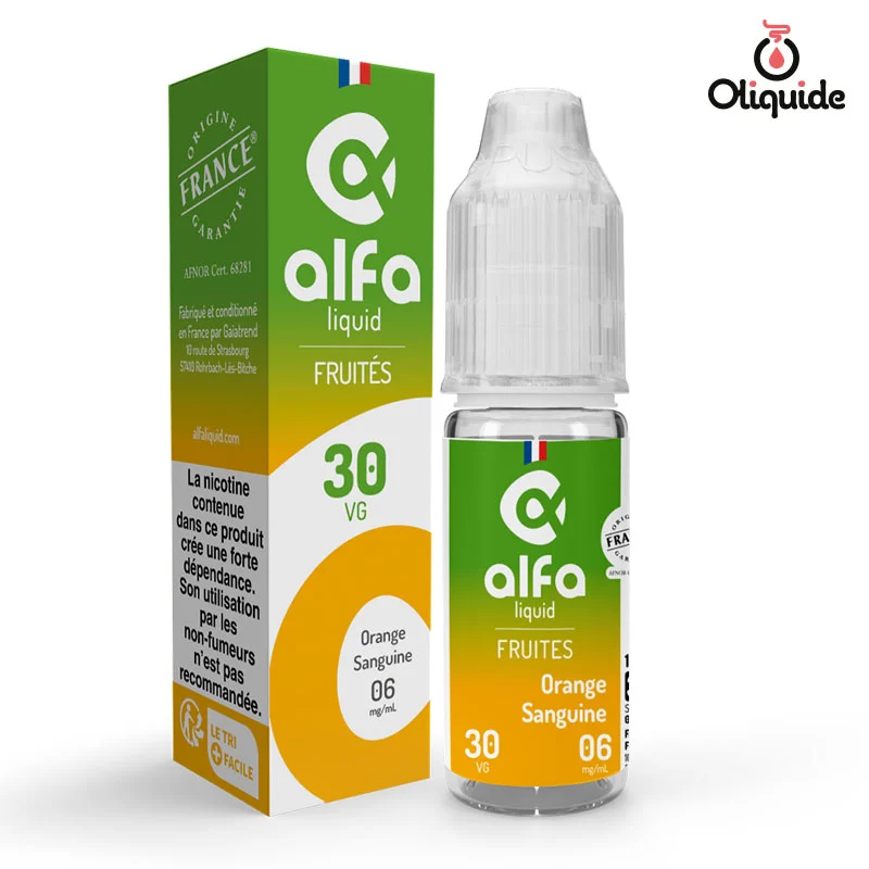 Envisagez le Orange sanguine de Alfaliquid comme option de test
