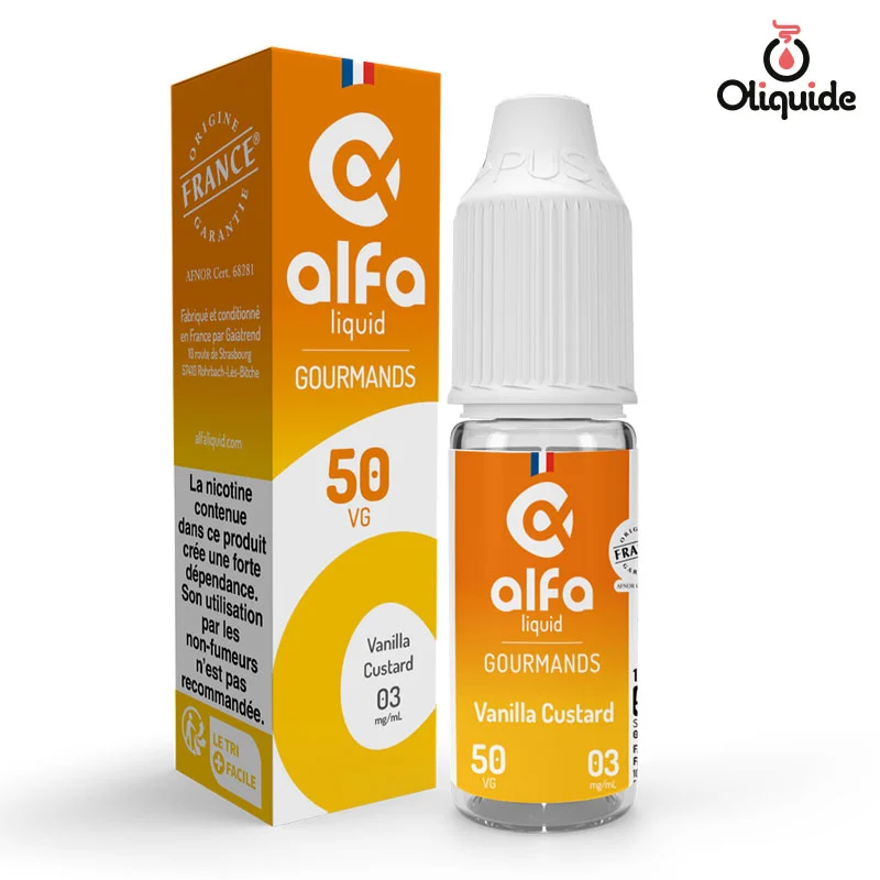 Testez le Vanilla Custard de Alfaliquid et observez les résultats