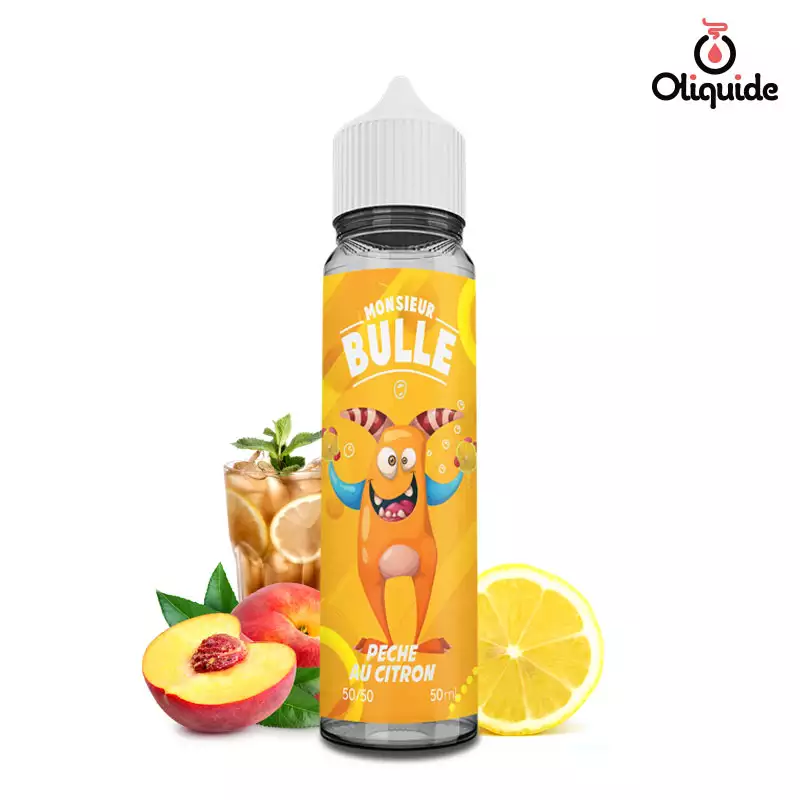 Testez le Pêche au Citron 50 ml de Liquidéo et observez les résultats obtenus
