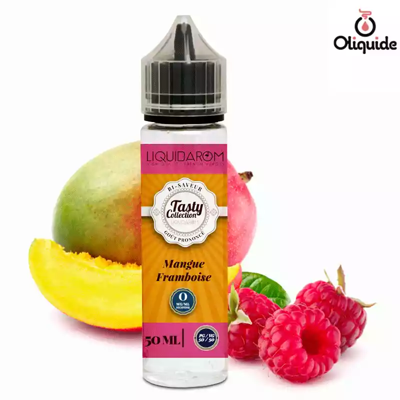 Expérimentez le Mangue framboise 50 ml de Liquidarom et évaluez ses performances