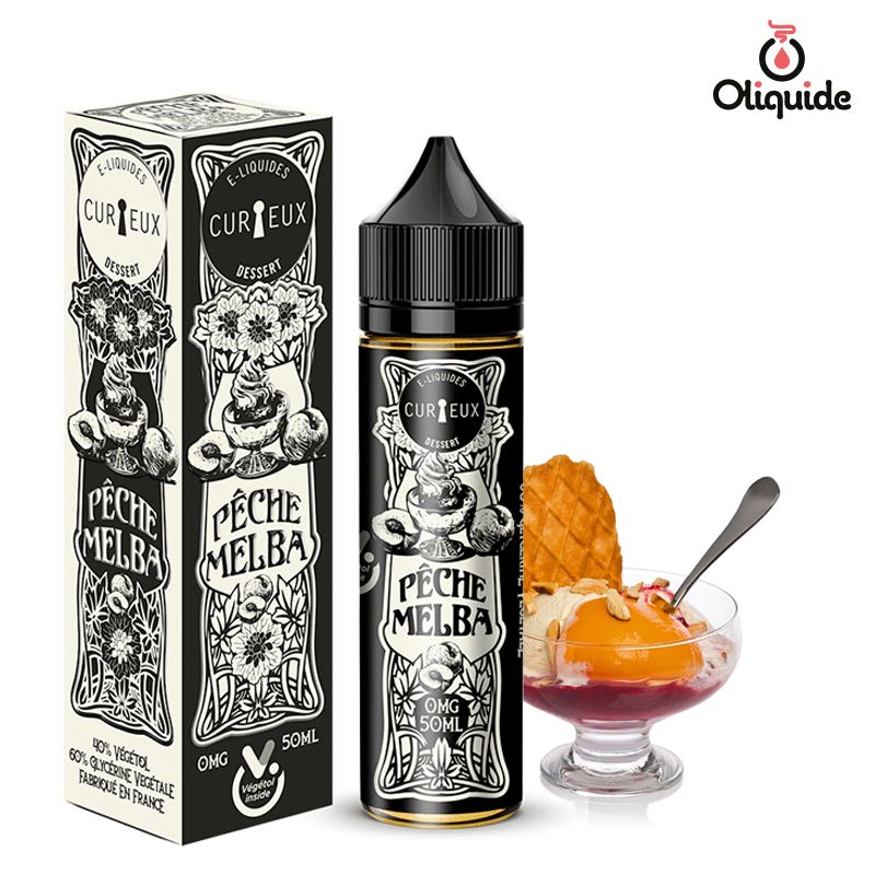 Soyez actif et testez le Pêche Melba 50 ml de Curieux