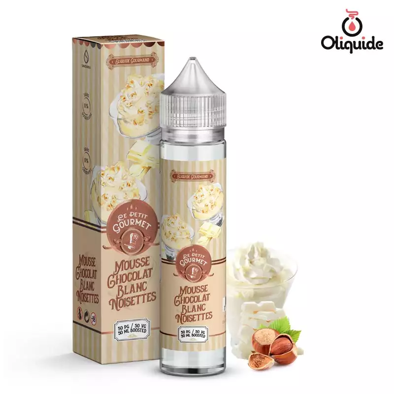 Testez le Mousse Chocolat Blanc Noisettes 50 ml de Savourea pour une expérience inédite