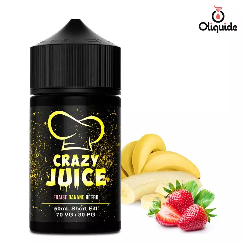 Expérimentez le Fraise Banane Rétro 50 ml de Mukk Mukk et découvrez ses multiples facettes