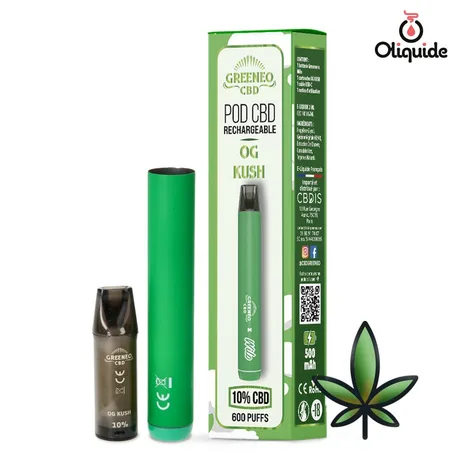 Ecigarettes Pod Wilo OG Kush CBD 10% de la marque Greeneo