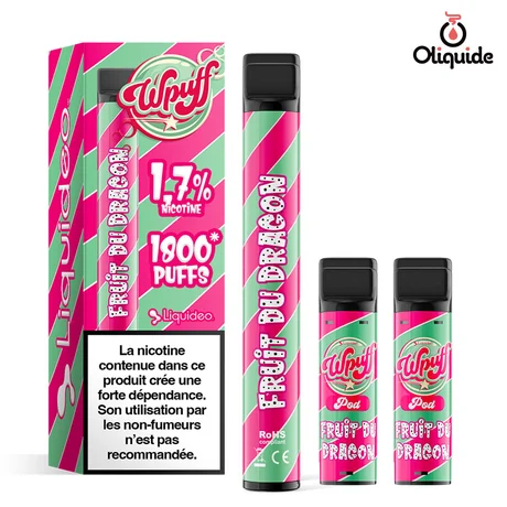 Ecigarettes Fruit du Dragon Wpuff 1800 de la marque Liquidéo