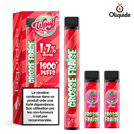 Ecigarettes Grosse Fraise Wpuff 1800 de la marque Liquidéo