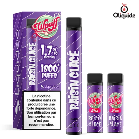 Ecigarettes Raisin Glacé Wpuff 1800 de la marque Liquidéo
