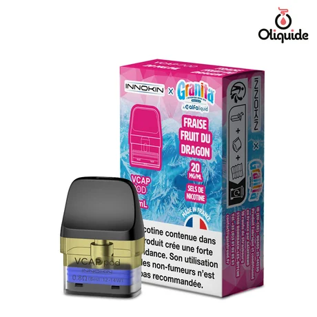 Alfapod VCAP Alfaliquid Alfapod VCAP Fraise Fruit du Dragon 2ml de la marque Granita